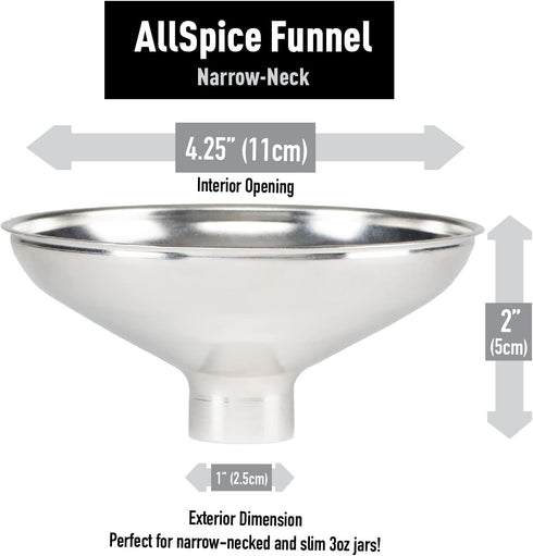 AllSpice Spice Funnel Metal Stainless Steel 18/8 (1" Bottom)...