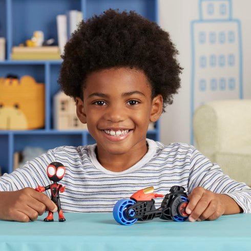 Spidey and His Amazing Friends Miles Morales Action Figure with Toy Motorcycle, Preschool Toys, Ages 3 and Up...