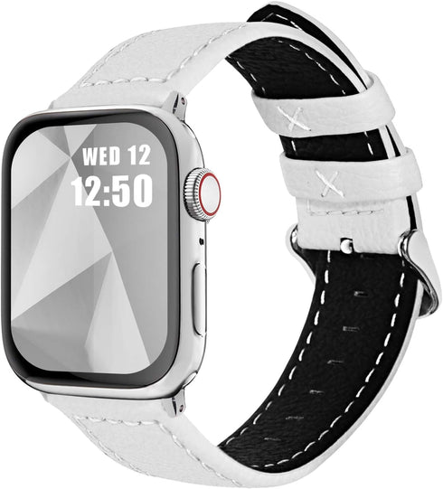 Fullmosa Compatible Apple Watch Band Leather 49mm 46mm 45mm 44mm 42mm 41mm 40mm 38mm for iWatch Ultra2/Ultra/SE/SE2/Series 10/9/8/7/6/5/4/3/2/1,42...