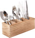 WuGeShop Wood Cutlery Caddy, Kitchen Utensil Organizer with 4 Compartments, Silverware Storage Kitchen Countertop Flatware Organizer...