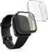kwmobile Case Compatible with Fitbit Versa 2 Case - 2X TPU Silicone Fitness Tracker Cover - Black/Transparent...
