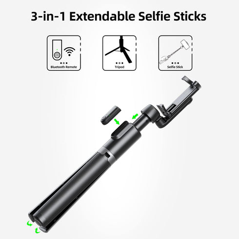 Selfie Stick Tripod for iPhone, Cell Phone Stand for Recording with Wireless Remote, Lightweight Tripod Stand for iPhone 13/12/12 Pro/12 Pro Max/1...