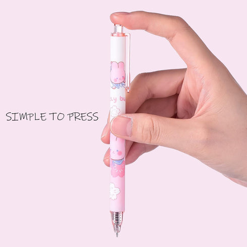 12 Pcs Kawaii Gel Ink Pen 0.5 mm Black Ink Kawaii Pens Retractable Fine Ballpoint Pen Stylish School Pens for Boys Office Girls Stationery Supplie...