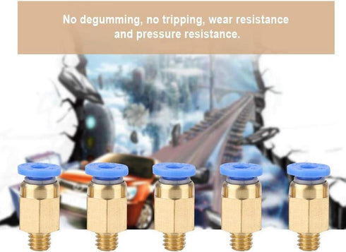 5PCS 3D Printer Accessories PC4-M6 Pneumatic Connector, Straight-through Pneumatic Joint Outer Diameter 4MM Pneumatic Joint Nylon Tube 3D Printer ...