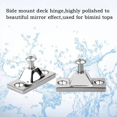 Marine Deck Hinge,Side Mount,316 Stainless Steel Boat Bimini Top Fitting Hardware and Yacht Accessories,Pack of 2,Included Installation Screws...