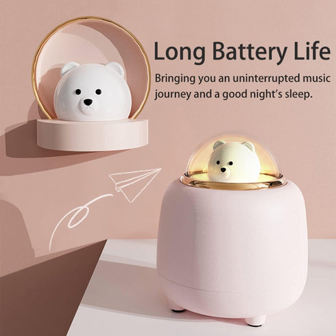 Cute Bluetooth Speaker Night Light for Kids, Bear Wireless Speaker with Adjustable Dual Night Light for Bedroom, Kawaii Room Decor Birthday Gifts ...