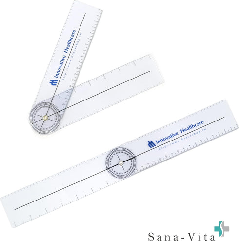Sana-Vita Plastic Spinal Goniometer Physical Therapy Range of Motion Measurement Tool 360 Degree 2pcs...
