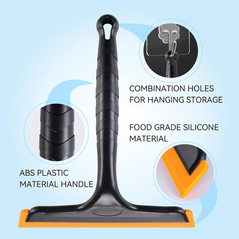 Shower Glass Door Squeegee, Silicone Squeegee with Anti-Break Handle for Bathroom Door, Tile, Glass Cleaning Tools and Window Film Installation. I...
