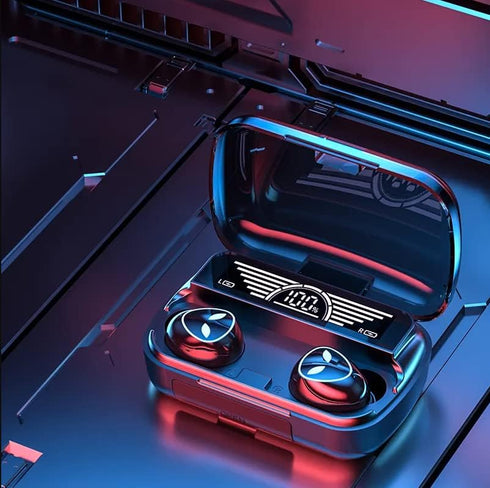 Damix Wireless Earbuds Bluetooth Headphones Water Repellent for iOS/Android & Laptop with Bluetooth BT 5.2 Noice Cancellation LED Light & Display ...