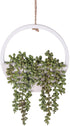 Floweroyal Artificial Succulents Hanging Plants 12.2'' Fake String of Pearls in Pot with 8.3'' Lanyard for Indoor Outdoor Wall Decor....
