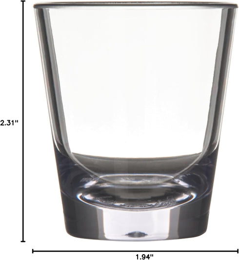 Carlisle FoodService Products Alibi Round Glass Clear Glass for Restaurants, Catering, Kitchens, Plastic, 1.8 Ounces, Clear, (Pack of 24)...