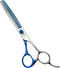 Blue & Silver Chunker Dog Grooming Scissors with Decorative Imitation Diamond Sharp and Durable 7.0'' 9CR Stainless Steel Pet Cat Trimming Shears ...