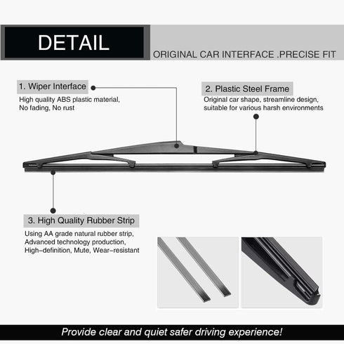 16A Rear Windshield Wiper Blade All-season Durable Original Equipment Replacement 16"/406mm(Pack of 1)...