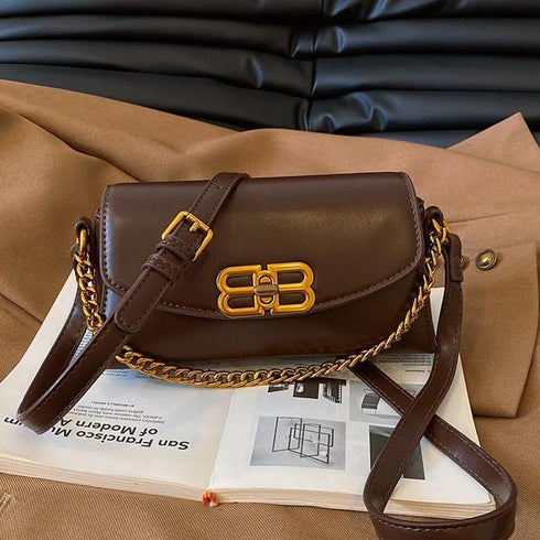 Women Retro Small Crossbody Bag Designer Purse With Decorative Chain...