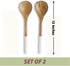 Folkulture Salad Servers or Salad Tongs, Wooden Utensils for Serving Salad, 12-inch Spoon and Fork Set, Mango Wood, White...