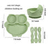 Owl Shape Silicone Baby Feeding Set, Toddler Suction Plates and Bowls Set with Spoons, Kids Silicone Dinnerware Set Eating Utensils, Green...