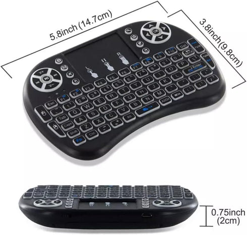 Dreamlink 3 Colour Backlit 2.4GHz Mini Wireless Keyboard and Mouse Wireless Touchpad Rechargeable Combos for PC Pad Android TV Box and More...