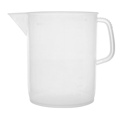 EISCO Measuring Jug, 5000mL (5 Liter) - Short Form - Polypropylene Plastic - Molded Graduations - Chemical Resistant, Autoclavable - Handle for Co...