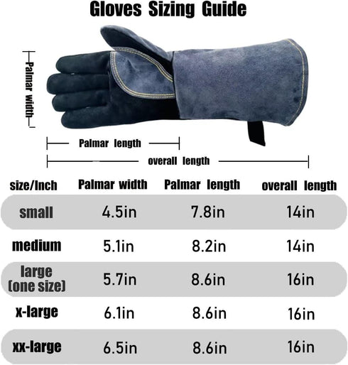 14 Inches,932?,Leather Forge Welding Gloves small, Heat/Fire Resistant,Mitts for BBQ,Oven,Grill,Fireplace,Tig,Mig,Baking,Furnace,Stove,Pot Holder,...