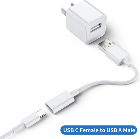 USB C Female to USB Male Adapter (3-Pack),Type C to USB A Charger Cable Adapter,Compatible with iPhone 15 14 Pro 13 12 11 Plus Max,iPad,Samsung Ga...