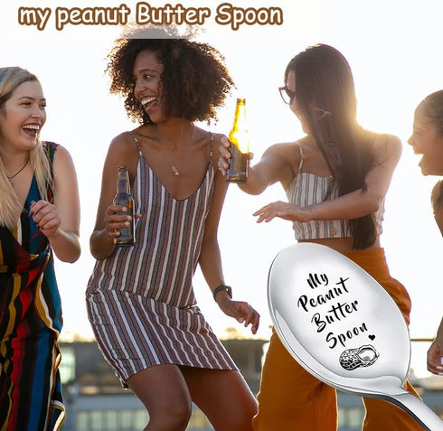 My Peanut Butter Spoon Funny Birthday Gifts for Women Mom Grandma Gifts from Daughter Granddaughter Grandson Son Dad Gifts for Men Best Friend Fri...