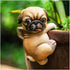 Funny Hanging Resin Dog Flower Pot Hugger Planter Edge Decor Flower Pot Figurine Planter Pot Hanger Decoration for Garden Yard Balcony Starling...