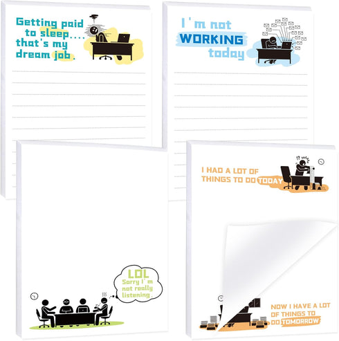 Funny Notepads for Coworkers Novelty Note Pads Humor Memo Pads for Work Sarcastic Gifts To Do List Staff Supplies 4Pcs...