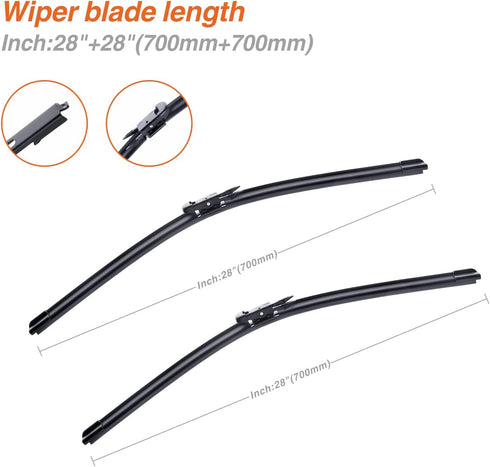 Wiper Blades 28" + 28" Automotive Replacement Windshield Wiper Blades for My Car Premium All-Seasons OE Quality Wipers for front windshield(Set of...