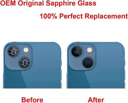 OEM Rear Back Camera Glass Lens Replacement for iPhone 13 and iphone 13 mini with Pre-Installed Adhesive and Repair Tool Kit...