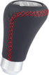 Gear Shift Knob, Red Gear Knob Universal Car Gear Knob Shifter PU 6 Speed Gear Shift Knob Shifter Stick Head with 3 Hoses Spade Shift Knob Manual ...