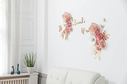 Paper Flowers Decorations for Wall, Large 3D Artificial Fake Flower Wall Decor Baby Girl Boy Nursery Room, Bridal Shower, Wedding Centerpiece, Par...