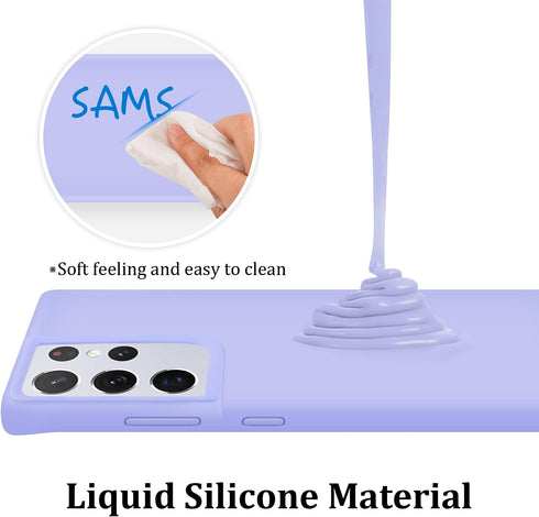 Liquid Silicone Case Compatible with Galaxy S21 Ultra 5G, Gel Rubber Full Body Protection Shockproof Cover for Galaxy S21 Ultra 5G 6.8 inch 2021 [...