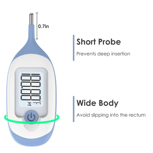 Digital Rectal Thermometer for baby, Infant Thermometer, with 30 Probe Covers, Quick Read, Large Clear Display...