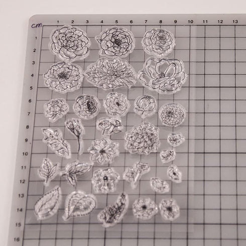Flowers Clear Stamps for Card Making Bud Leaves Transparent Silicone Stamp DIY Scrapbooking Supplies Embossing Paper Card Album...