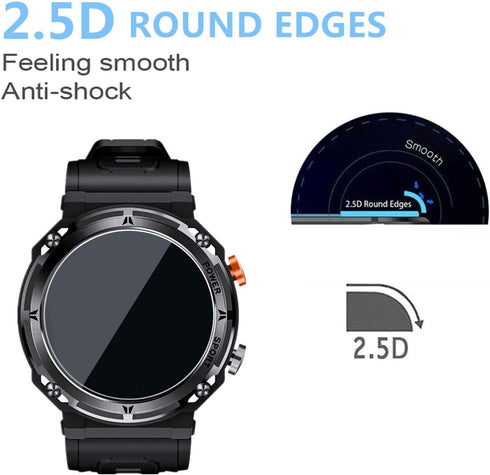 Compatible for PUREROYI Military Smart Watch Screen Protector (3 Pack) 9H Tempered Glass Film Compatible for OTOSAGOW/VIRAN 1.39” C21 PRO Smart Wa...