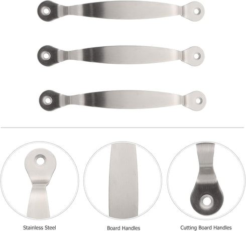 Cutting Board Handles Cabinet Pulls: 3pcs Stainless Steel Chopping Board Side Handles Drawer Handles Pulls for Kitchen Butcher Board Dresser...