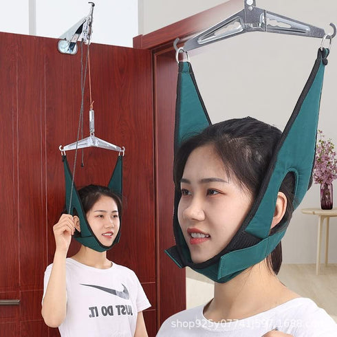Cervical Neck Traction Device Over Door for Home Use, Portable Overhead Stretcher Hammock for Neck Pain Relief, Physical Therapy AIDS for Neck Dec...