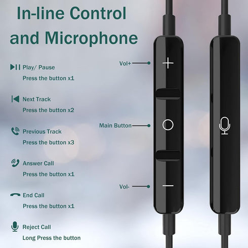 3.5mm Earbuds Wired with Mic for Samsung A14 A32 A15 A13 5G Wired in-Ear Headphones 3.5mm Headphone Jack Stereo Magnetic Earphones Wired for Samsu...