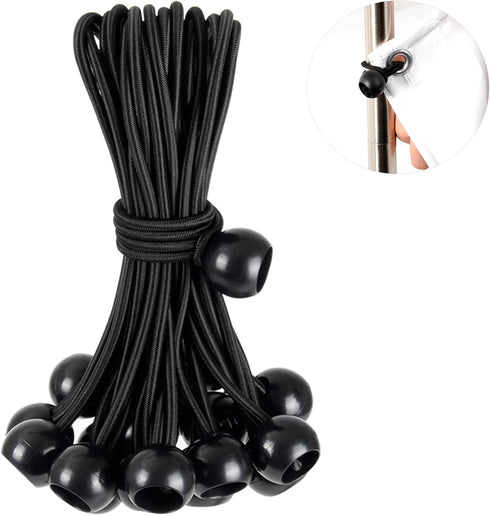 Tarp Bungee Cords with Balls 4 Inch,30 PCS Tent Bungee Balls Cords Heavy Duty Canopy Tarp Tie Down Cords for Canopy,Camping,Shelter,Gazebo,Project...