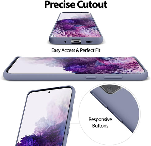GOOSPERY Liquid Silicone Case for Samsung Galaxy S20 Plus (2020) Jelly Rubber Bumper Case with Soft Microfiber Lining - Lavender Grey...