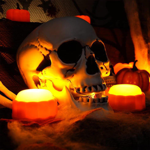 Homemory Halloween Bright LED Pumpkin Lights with Remote Control and Timers, Jack O’ Lantern Lights Battery Operated for Halloween, Fall Decoratio...