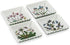 Portmeirion Botanic Garden 3" Mini Square Dish (Set of 4), Assorted Florals Motif - Durable Porcelain with Chip-Resistant Glaze, Dishwasher, Micro...