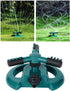 Lawn Sprinkler, Three Arms 360 Degrees Rotating Adjustable Garden Water Sprinkler Lawn Watering Irrigation Tool(Green)...