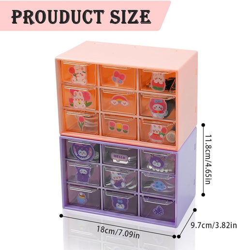 9 Mini Drawer Sticker Storage Organizer, Small Drawer Organizer for Desk, Plastic Desktop Drawer Organizer Removable, Teacher Toolbox for DIY Art ...
