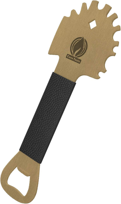 Cave Tools Bristle-Free Metal Grill & Griddle Scraper - Includes Bottle Opener - Barbeque Brush Substitute - BBQ Grill Accessories, Brass...