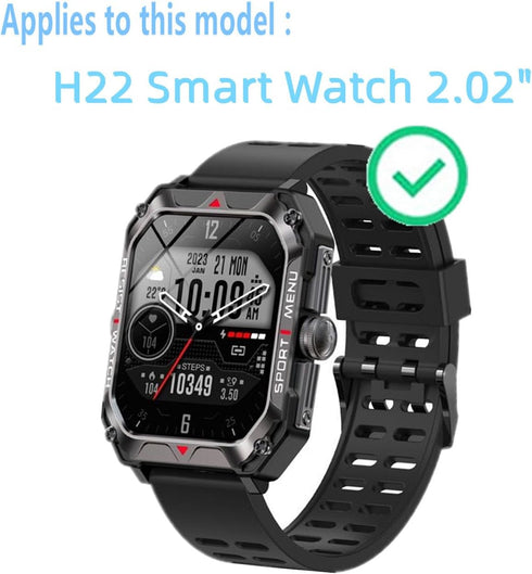 Screen Protector Compatible for FreeDvigor Smart Watch 2.02" (6 Pack) Full Coverage HD PET Film, For H22 Smart Watch...