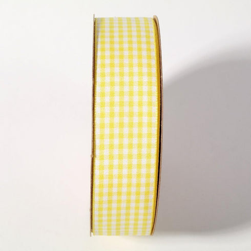 NOYI TRAXD Gingham Ribbon 25 Yard Each Roll 100% Polyester Woven Edge (1-Inch, Yellow)...