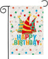Happy Birthday Garden Flags 12" x 18" Gift Party Small Yard Signs Vertical Double Sided Readable Burlap Welcome Birthday Hat House Flags Poster Pa...