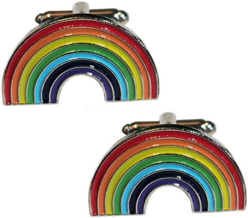 LGBT Rainbow Pride Lesbian Gay Bisexual Transgender Metal Enamel Cufflinks...