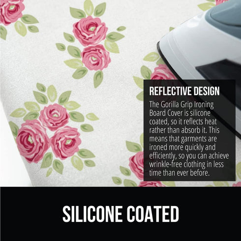 The Original GORILLA GRIP Ironing Board Cover and Pad, Silicone Coating, Thick Scorch Resistant Padding, Heavy Duty Iron Covers Standard Boards, H...